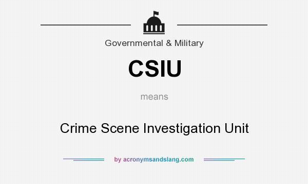 What does CSIU mean? It stands for Crime Scene Investigation Unit