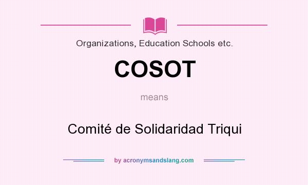 What does COSOT mean? It stands for Comité de Solidaridad Triqui