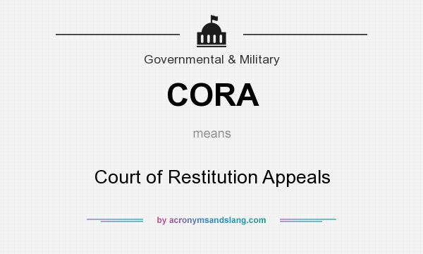 What does CORA mean? It stands for Court of Restitution Appeals