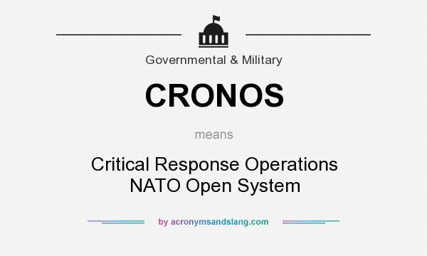 What does CRONOS mean? It stands for Critical Response Operations NATO Open System