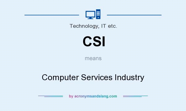 What does CSI mean? It stands for Computer Services Industry