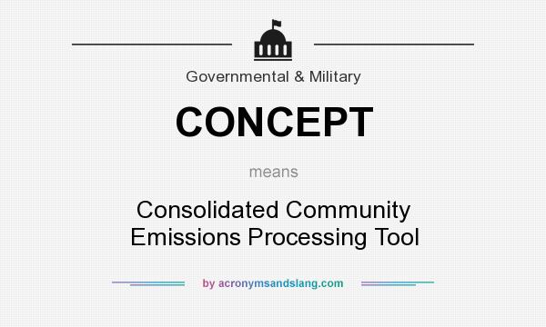 What does CONCEPT mean? It stands for Consolidated Community Emissions Processing Tool