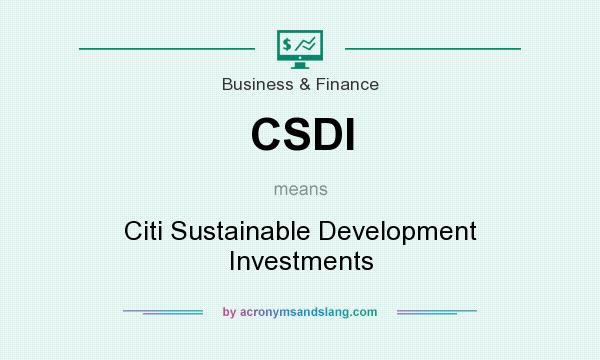 What does CSDI mean? It stands for Citi Sustainable Development Investments