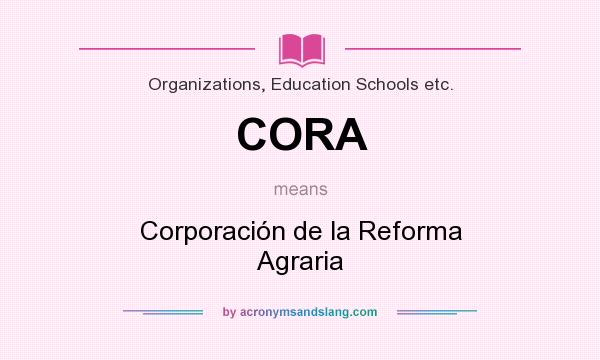 What does CORA mean? It stands for Corporación de la Reforma Agraria