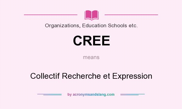 What does CREE mean? It stands for Collectif Recherche et Expression