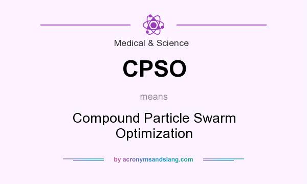 What does CPSO mean? It stands for Compound Particle Swarm Optimization