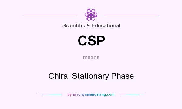What does CSP mean? It stands for Chiral Stationary Phase