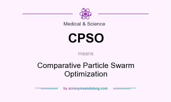 What does CPSO mean? It stands for Comparative Particle Swarm Optimization