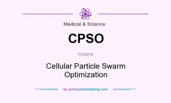 What does CPSO mean? It stands for Cellular Particle Swarm Optimization
