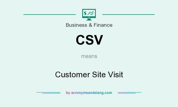 What does CSV mean? It stands for Customer Site Visit