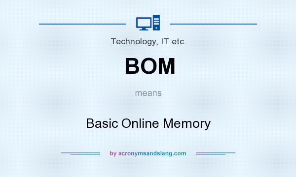 What does BOM mean? It stands for Basic Online Memory