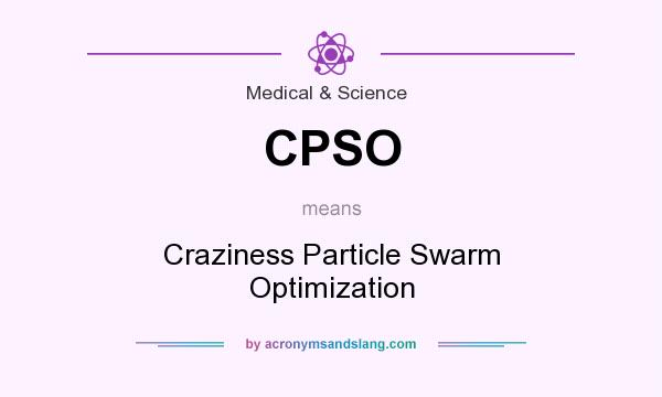 What does CPSO mean? It stands for Craziness Particle Swarm Optimization