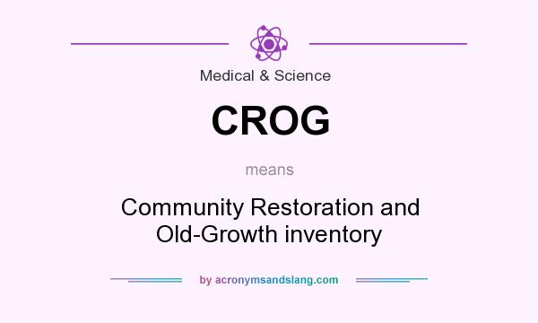 What does CROG mean? It stands for Community Restoration and Old-Growth inventory