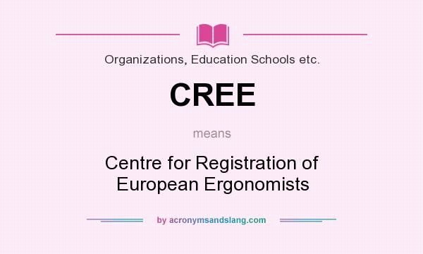 What does CREE mean? It stands for Centre for Registration of European Ergonomists
