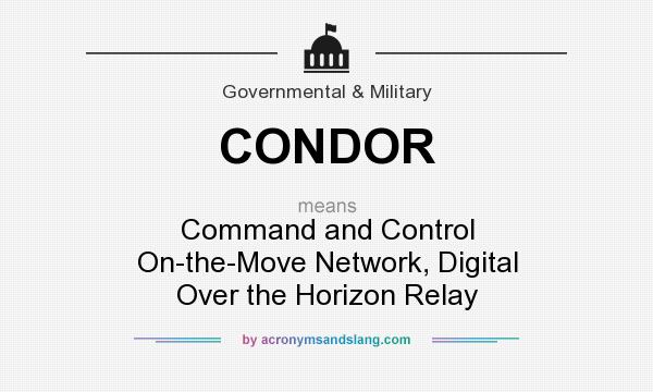 What does CONDOR mean? It stands for Command and Control On-the-Move Network, Digital Over the Horizon Relay