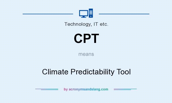 What does CPT mean? It stands for Climate Predictability Tool