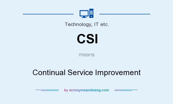 What does CSI mean? It stands for Continual Service Improvement