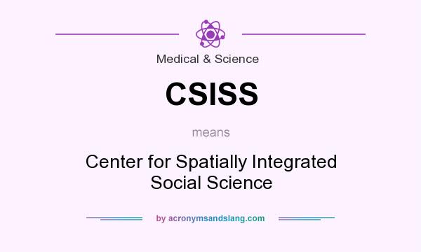What does CSISS mean? It stands for Center for Spatially Integrated Social Science