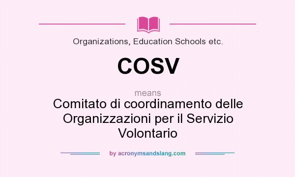 What does COSV mean? It stands for Comitato di coordinamento delle Organizzazioni per il Servizio Volontario
