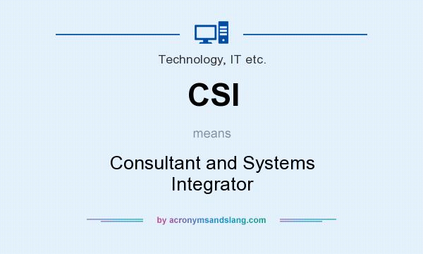 What does CSI mean? It stands for Consultant and Systems Integrator