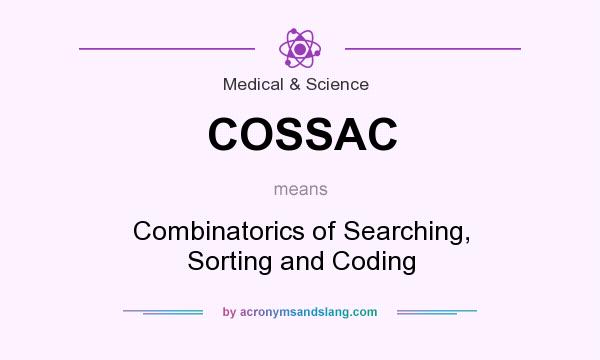 What does COSSAC mean? It stands for Combinatorics of Searching, Sorting and Coding