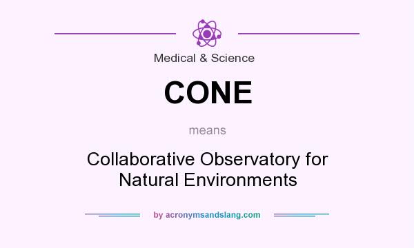 What does CONE mean? It stands for Collaborative Observatory for Natural Environments