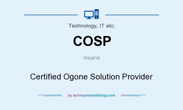 What does COSP mean? It stands for Certified Ogone Solution Provider