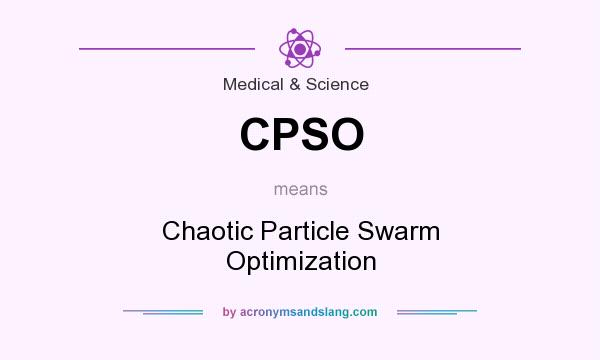 What does CPSO mean? It stands for Chaotic Particle Swarm Optimization