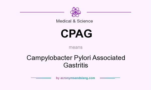 What does CPAG mean? It stands for Campylobacter Pylori Associated Gastritis