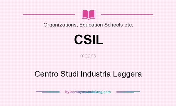 What does CSIL mean? It stands for Centro Studi Industria Leggera