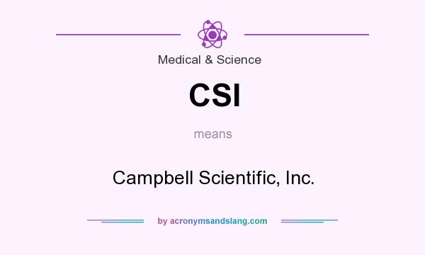 What does CSI mean? It stands for Campbell Scientific, Inc.