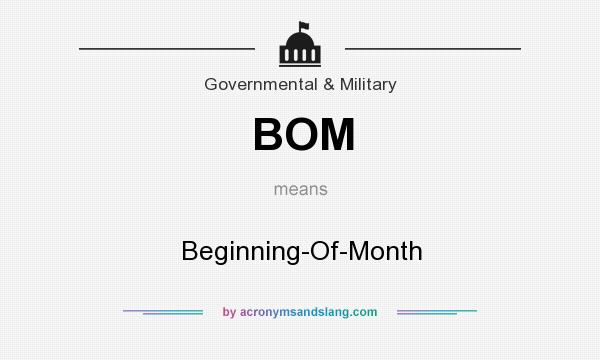What does BOM mean? It stands for Beginning-Of-Month