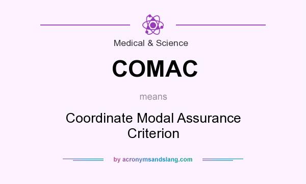 What does COMAC mean? It stands for Coordinate Modal Assurance Criterion