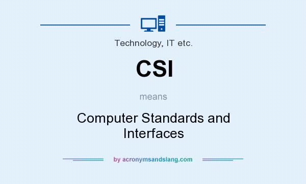 What does CSI mean? It stands for Computer Standards and Interfaces