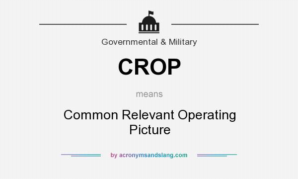 What does CROP mean? It stands for Common Relevant Operating Picture