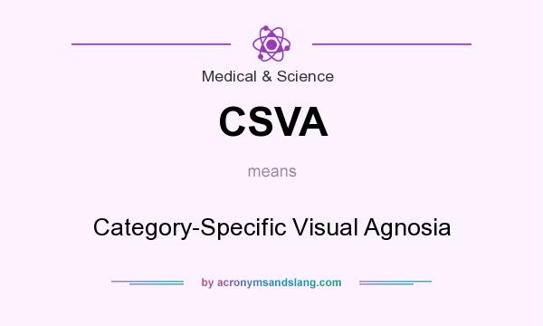 What does CSVA mean? It stands for Category-Specific Visual Agnosia