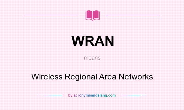 What does WRAN mean? It stands for Wireless Regional Area Networks