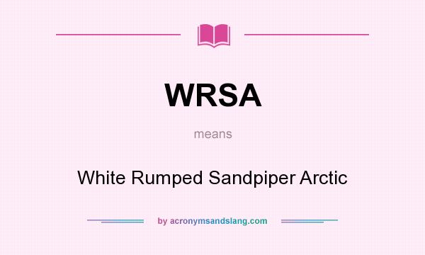 What does WRSA mean? It stands for White Rumped Sandpiper Arctic