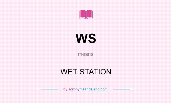 What does WS mean? It stands for WET STATION