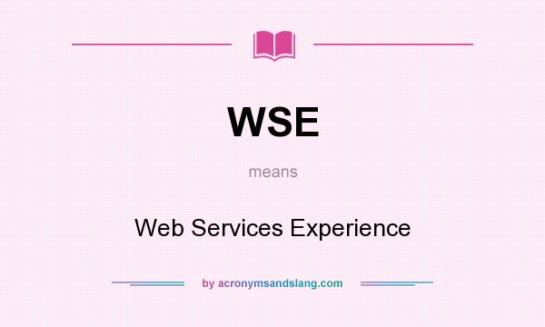 What does WSE mean? It stands for Web Services Experience