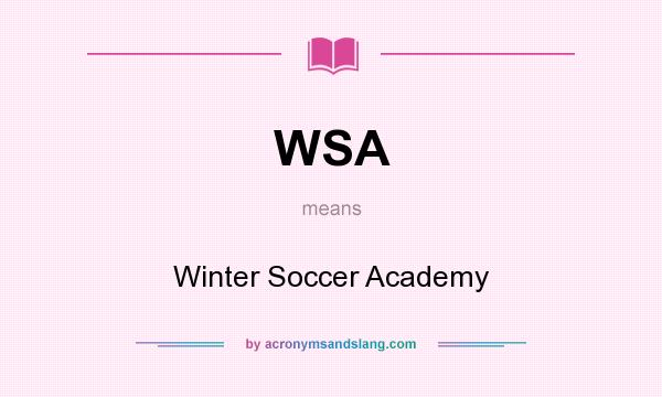 What does WSA mean? It stands for Winter Soccer Academy