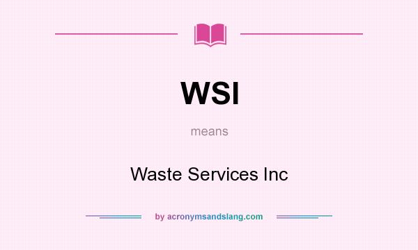 What does WSI mean? It stands for Waste Services Inc