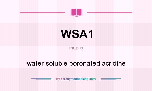 What does WSA1 mean? It stands for water-soluble boronated acridine
