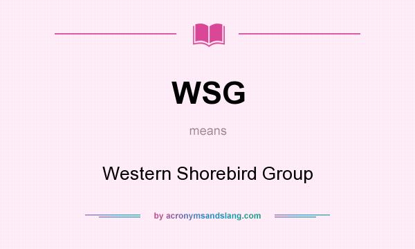 What does WSG mean? It stands for Western Shorebird Group