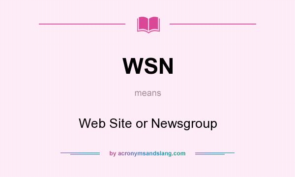 What does WSN mean? It stands for Web Site or Newsgroup