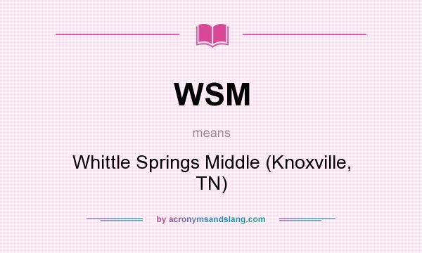 What does WSM mean? It stands for Whittle Springs Middle (Knoxville, TN)