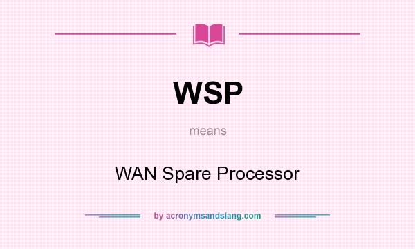 What does WSP mean? It stands for WAN Spare Processor