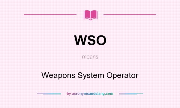 What does WSO mean? It stands for Weapons System Operator
