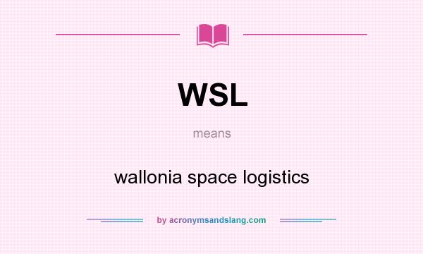 What does WSL mean? It stands for wallonia space logistics