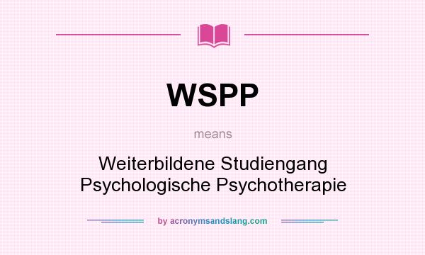 What does WSPP mean? It stands for Weiterbildene Studiengang Psychologische Psychotherapie